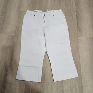 AE Sport & Co White Capri Jeans Size 14 Cropped Stretch Denim